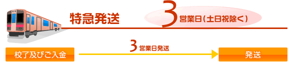 特急発送　3営業日（土日祝除く）