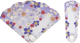 紙扇子②なでしこ